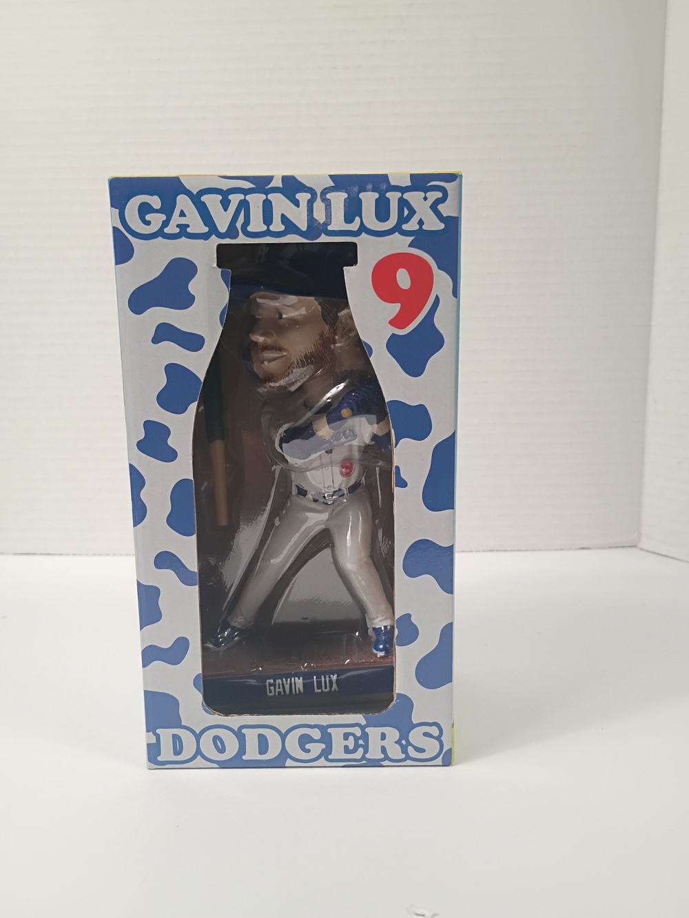 Gavin Lux Dodgers Collector Figure - White & Blue